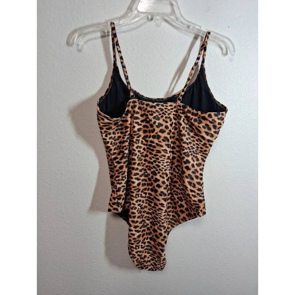 NWOT 1 Piece Swimsuit Summer Beach Pool Vacation Y2K Animal Print Size XXL
